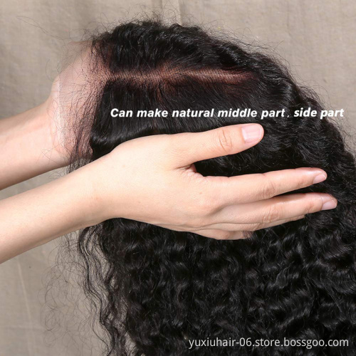 Wholesale India Curly Virgin Human Hair Pre Plucked with Baby Hair Wigs Lace Front Human Hair Wigs for Women Natural Color